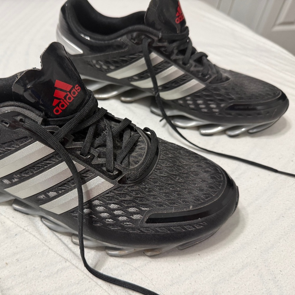 Size 11 Adidas Springblade Black Silver Men's Sneakers (M20217) Great condition!
